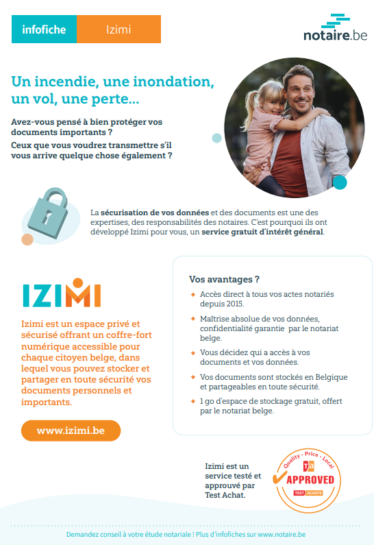 Découvrez notre fiche informative sur Izimi : un coffre fort numérique accessible à tout citoyen belge pour stocker et partager tous ces documents importants.